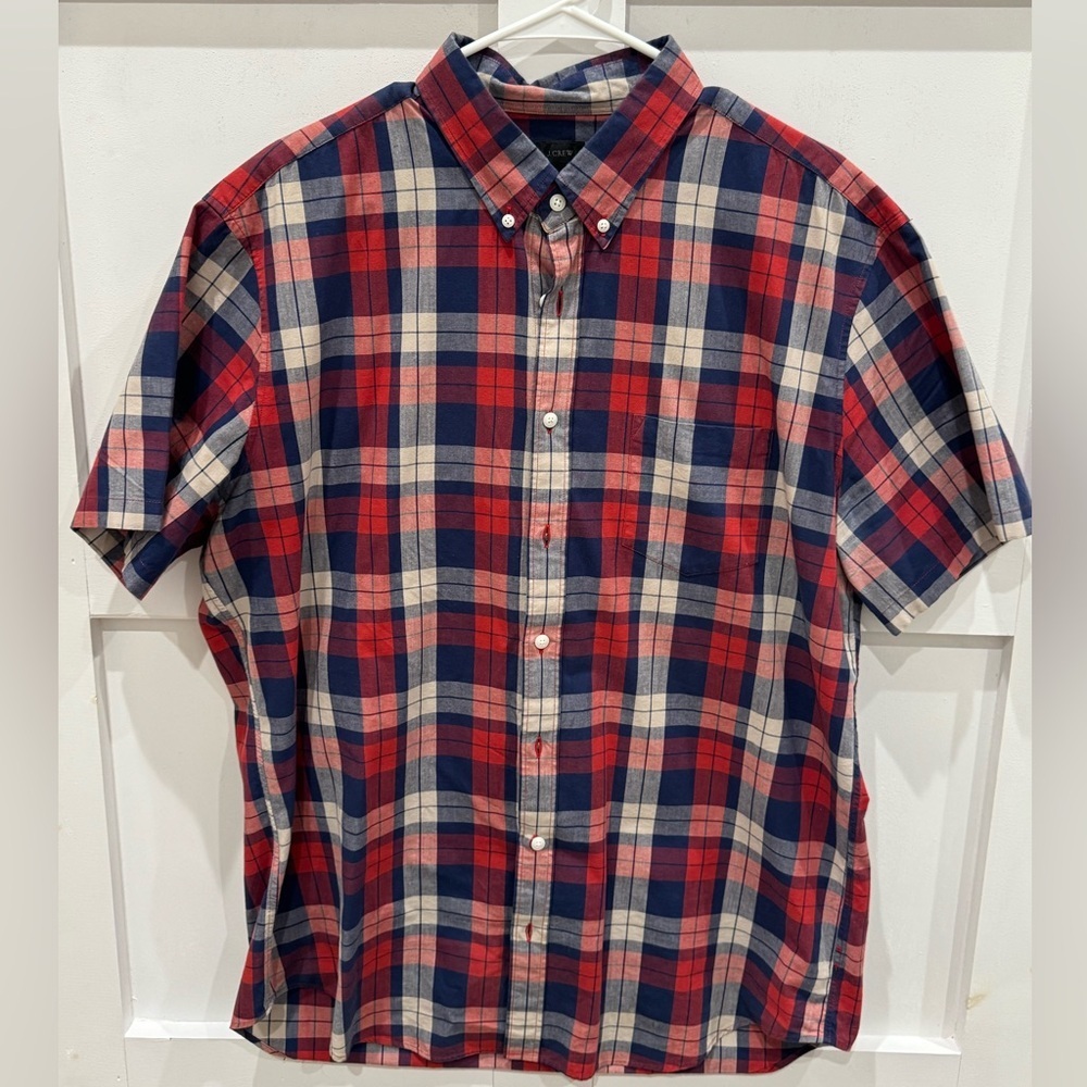 J. Crew Red and Blue Plaid Casual Shirt